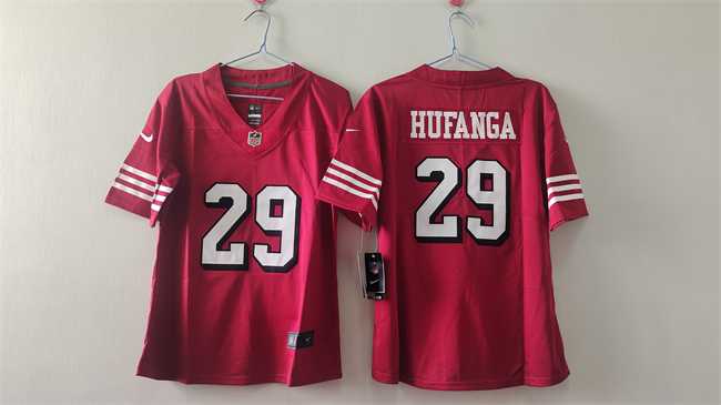 Women%27s San Francisco 49ers #29 Talanoa Hufanga Red Alternate Vapor Stitched Jersey